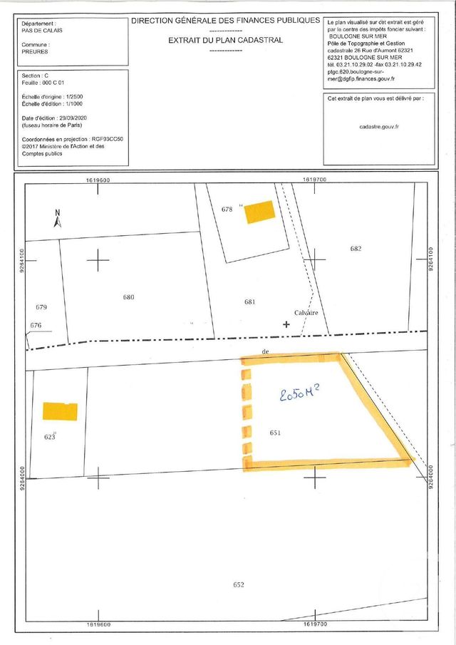 Afficher la photo en grand terrain à vendre - 2050.0 m2 - PREURES - 62 - NORD-PAS-DE-CALAIS - Century 21 Les 3 Vallées