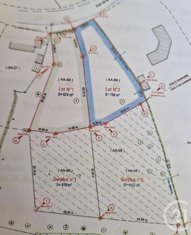 terrain à vendre - 3734.0 m2 - CORMONT - 62 - NORD-PAS-DE-CALAIS - Century 21 Les 3 Vallées