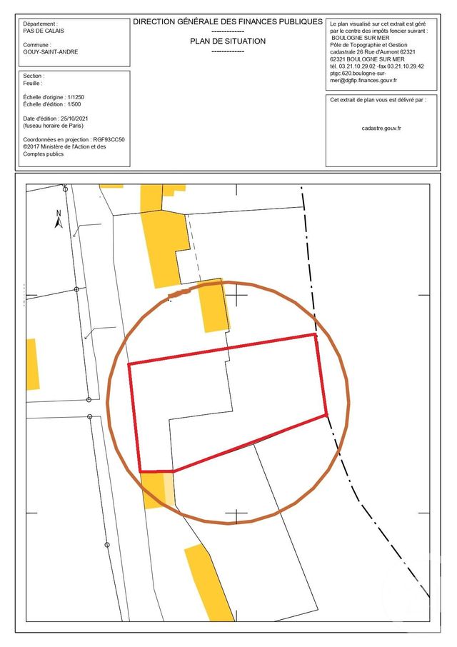 terrain à vendre - 1011.0 m2 - GOUY ST ANDRE - 62 - NORD-PAS-DE-CALAIS - Century 21 Les 3 Vallées