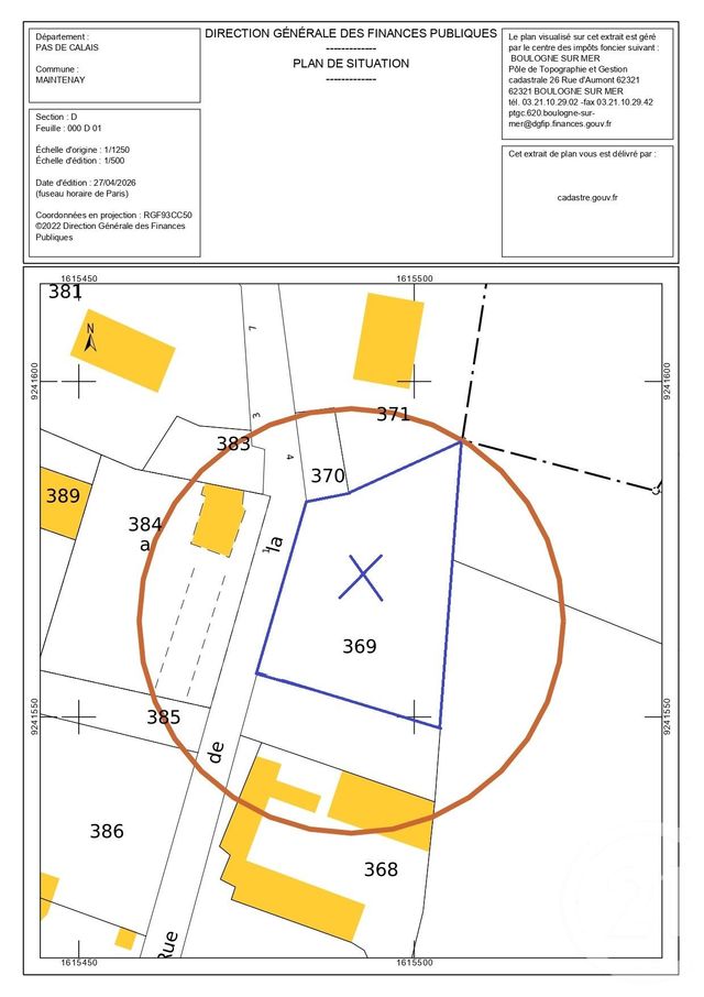 terrain à vendre - 900.0 m2 - MAINTENAY - 62 - NORD-PAS-DE-CALAIS - Century 21 Les 3 Vallées